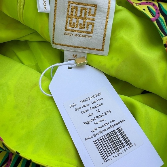 Emily McCarthy Lola Wrap Dress in Peekaboo Cat Print Size Medium NEW - Picture 11 of 11